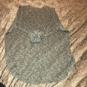 Gray Side Slit Top